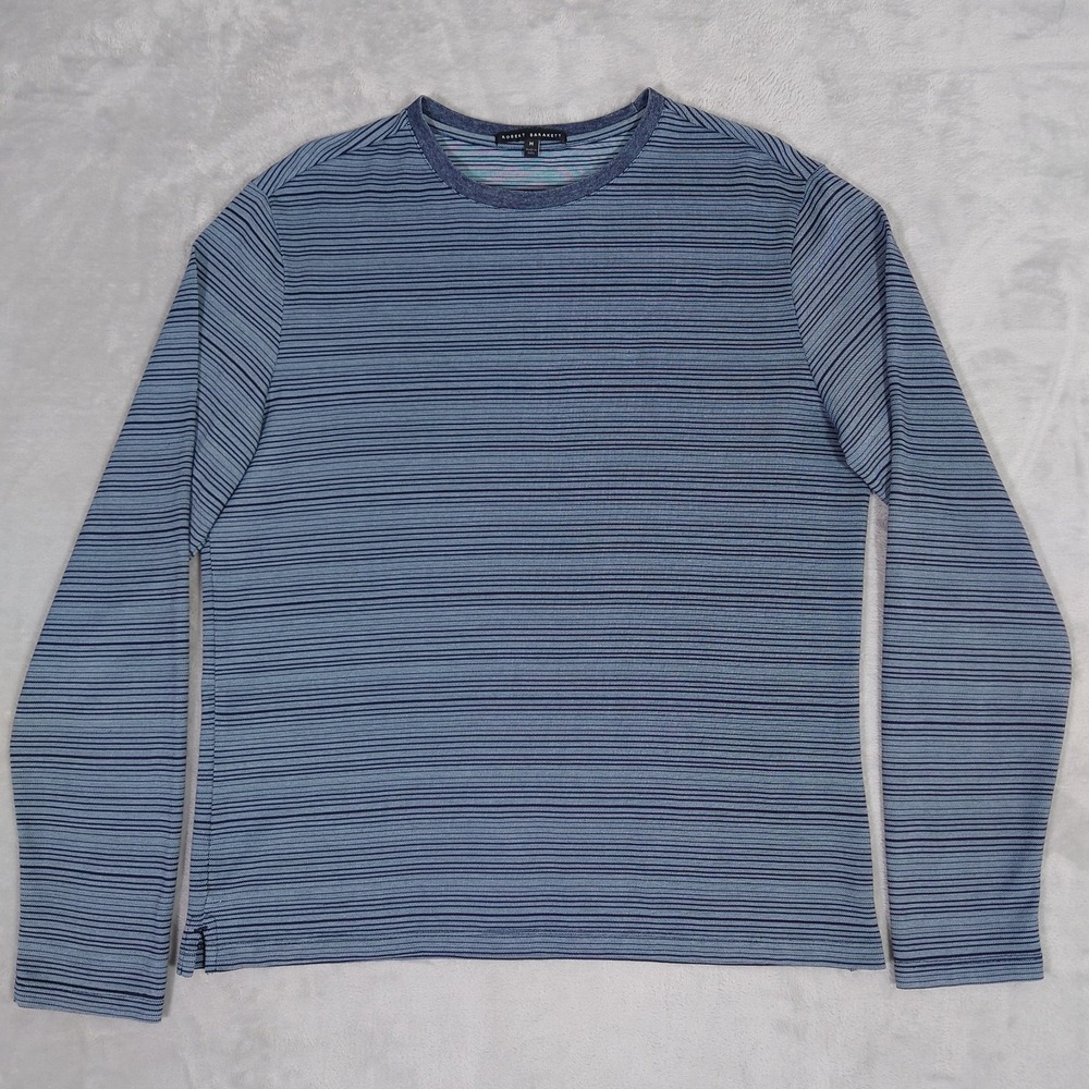 Robert Barakett Darnley Shirt Mens Medium Blue Stripe Long Sleeve RB92266